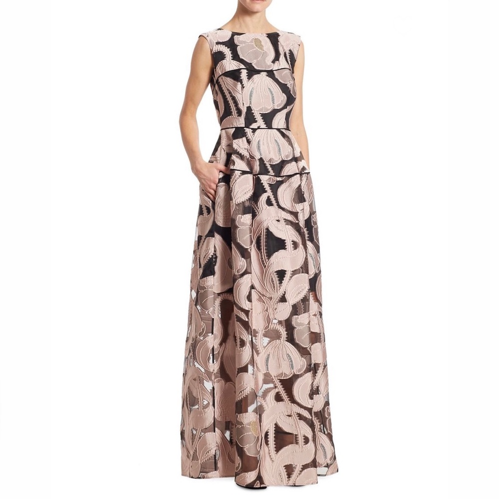 Talbot Runhof Locomotion Gown in Marble Print